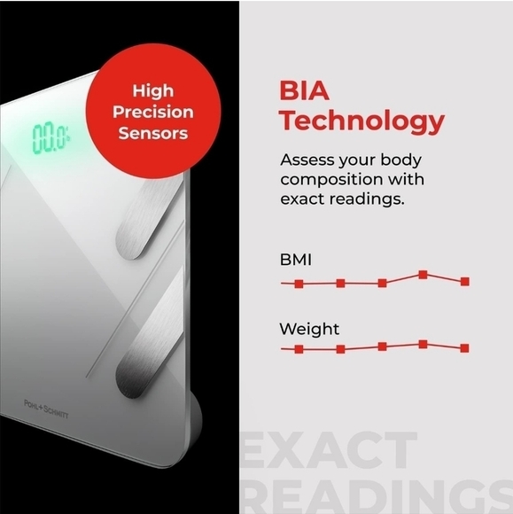 Pohl Schmitt Body Fat Bathroom Smart Digital Scale Tracks 13 Key Compositions - Picture 5 of 7